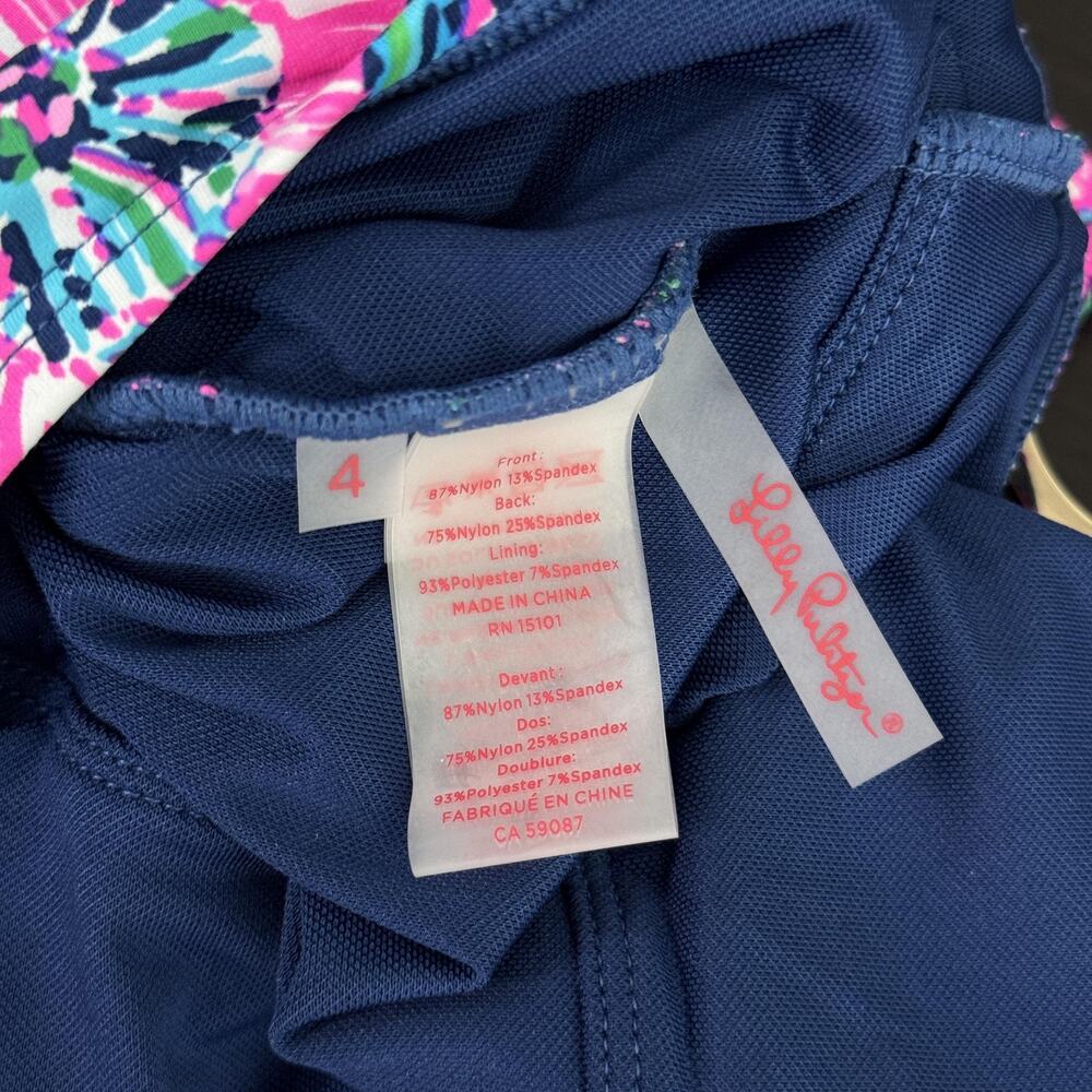 ON HOLD Lilly Pulitzer Leola Swimsuit Womens 4 One Piece Oyster Bay Navy Shroom - Picture 3 of 8
